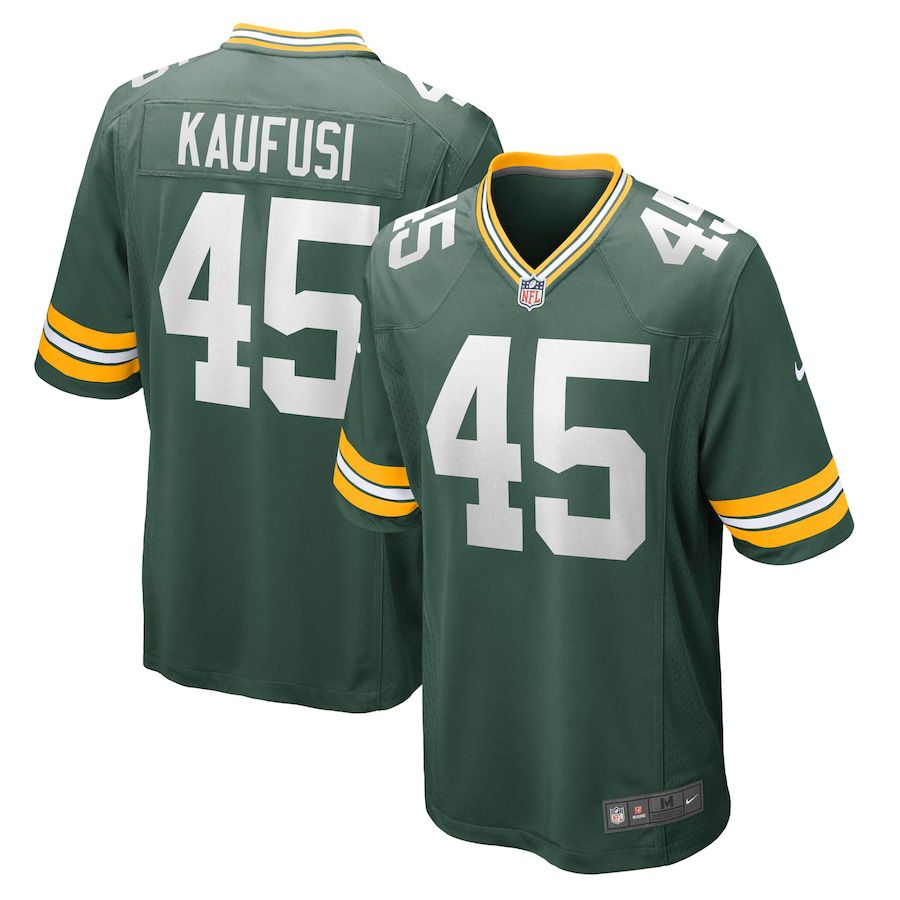 Men Green Bay Packers #45 Bronson Kaufusi Nike Green Game NFL Jersey